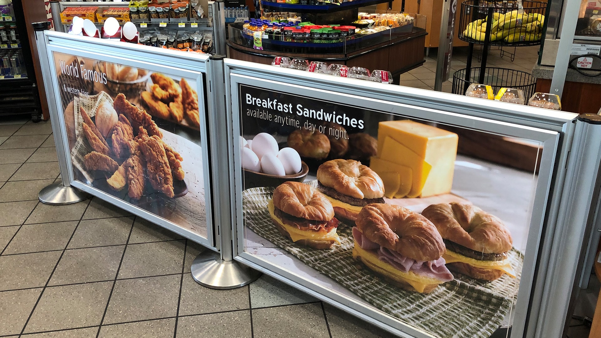 Royal Farms Checkout Line Custom Printed Post and Panels