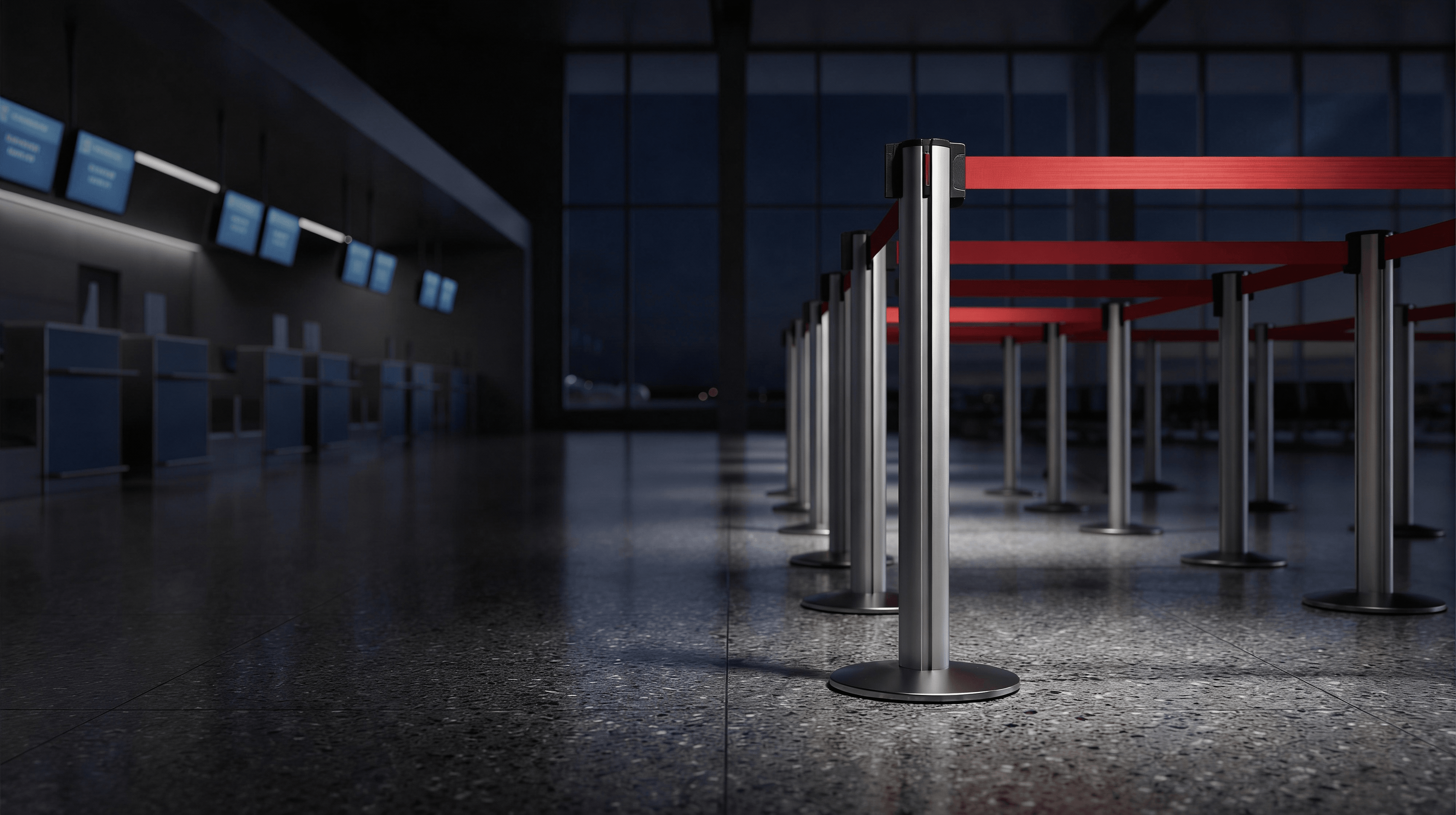 Dark stanchions
